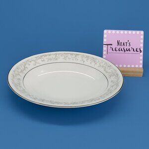 Camelot CARROUSEL 1315 Gray Floral Scroll Platinum Japan China Oval Serving Bowl